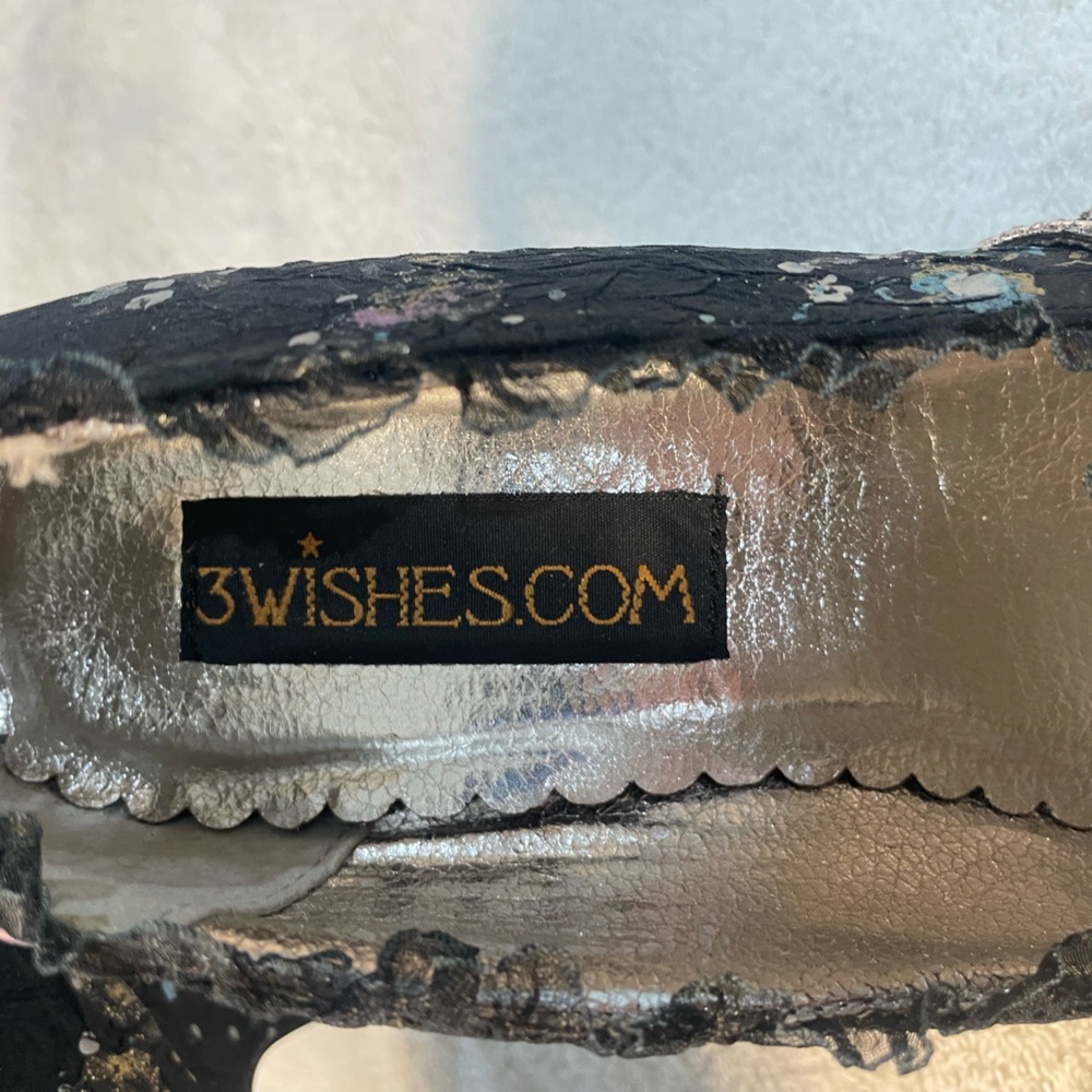3 Wishes black floral Victorian Heels - Size 7 - Picture 4 of 6